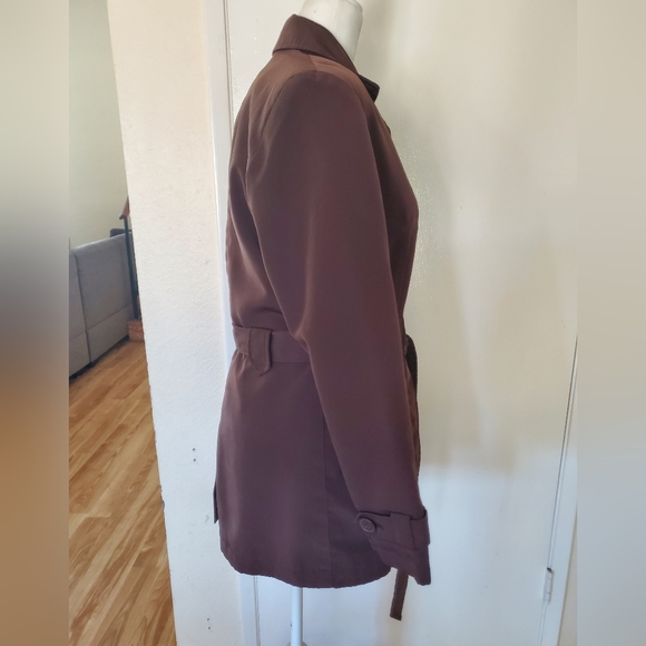White Stag Chocolate Brown Women's Rain Trench Coat sz S 4/6 - Picture 4 of 9
